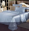 Cheap king size silk sheet sets european silk jacquard 3d sets embroidery luxury duvet cover set bedding