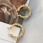 Hot New Model China Fashion Simple 18K Gold Plated Female Jewelry Big Hoop Earrings for Women