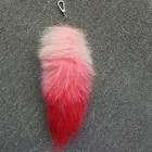 Cheap dyed fur keyrings fox tails wholesale