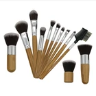 Hot Selling Professional Private Label Bamboo 12pcs Makeup Brush Set With Bag