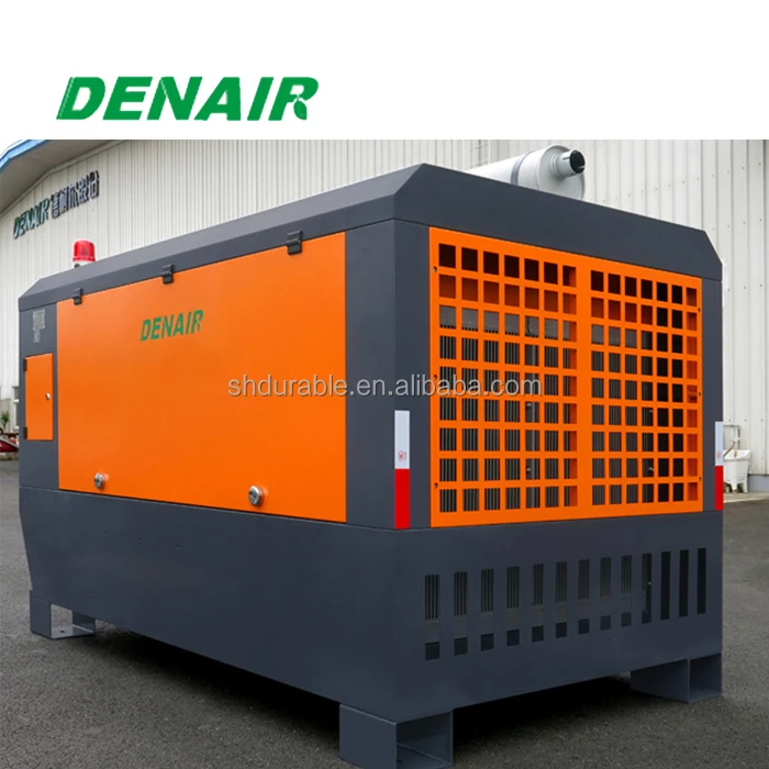 big air flow diesel air compressor skid mounted