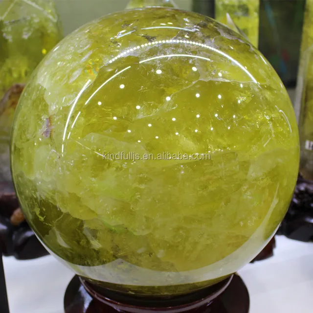 wholesale natural rock citrine quartz crystal ball sphere yellow