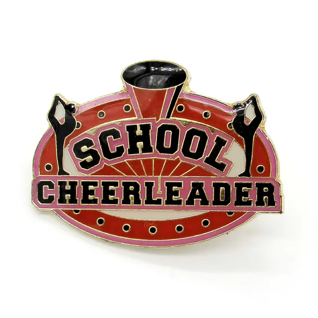 school cheerleader metal iron soft enamel with epoxy dance