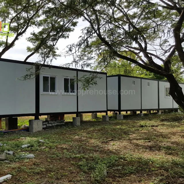 China casas prefabricadas de panel sandwich container shelter 40ft for fiji prefab houses