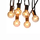 China supplier 25ft 25 sockets patio string lights with g40 globe incandescent