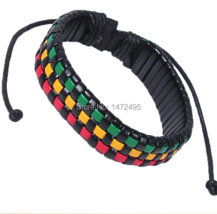 10 pcs/lot Free Shipping Leather Braceletes Mixed Colour Wholesale Price