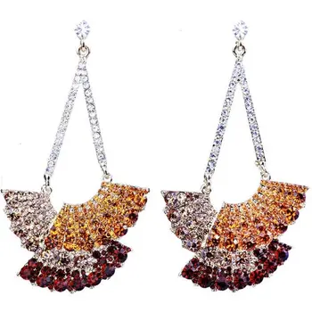 jewelry silver rhinestone earring, silver gift jewelry custom
