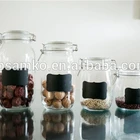 Glass Canister Glass Rounded Glass Canister Hot Sale Rounded Clear Glass Food Canister With Glass Clip Top Lid