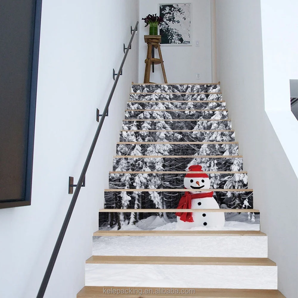 3d christmas decorative stairway stickers