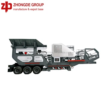 Mini Mobile Stone Crusher Machine, Crushing Plant with Jaw Crusher, Cone Crusher Screening Plant