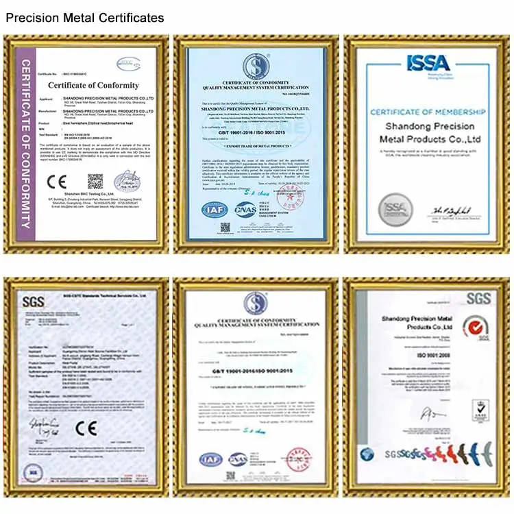 precision metal certificates
