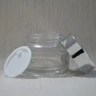 Luxury cosmetic packaging no minimums clear 15ml 30ml 50ml glass cream jar with aluminum cap