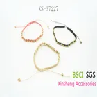 Unisex Bead Bracelet Gold Metal Beads Bracelet Braided Rope Bracelet