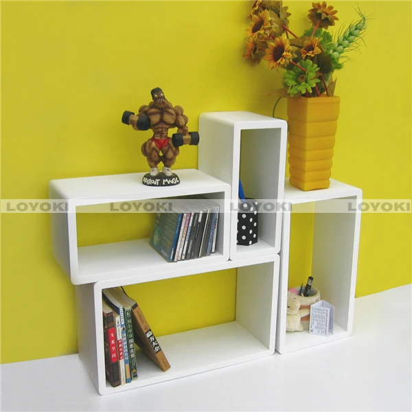 living room wall Wood Cube Shelf OEM letters furnishing articles