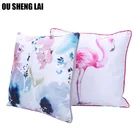 Waterproof Outdoor Use Flamingos Floral Designed Style 3d Printed 100% Polyester Pillow