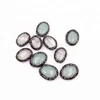 Aqua Quartz Oval Shape Slice Crystal Paved Bracelets Accessories Components Bead Gem Stone Connectors Pendant Jewelry Findings