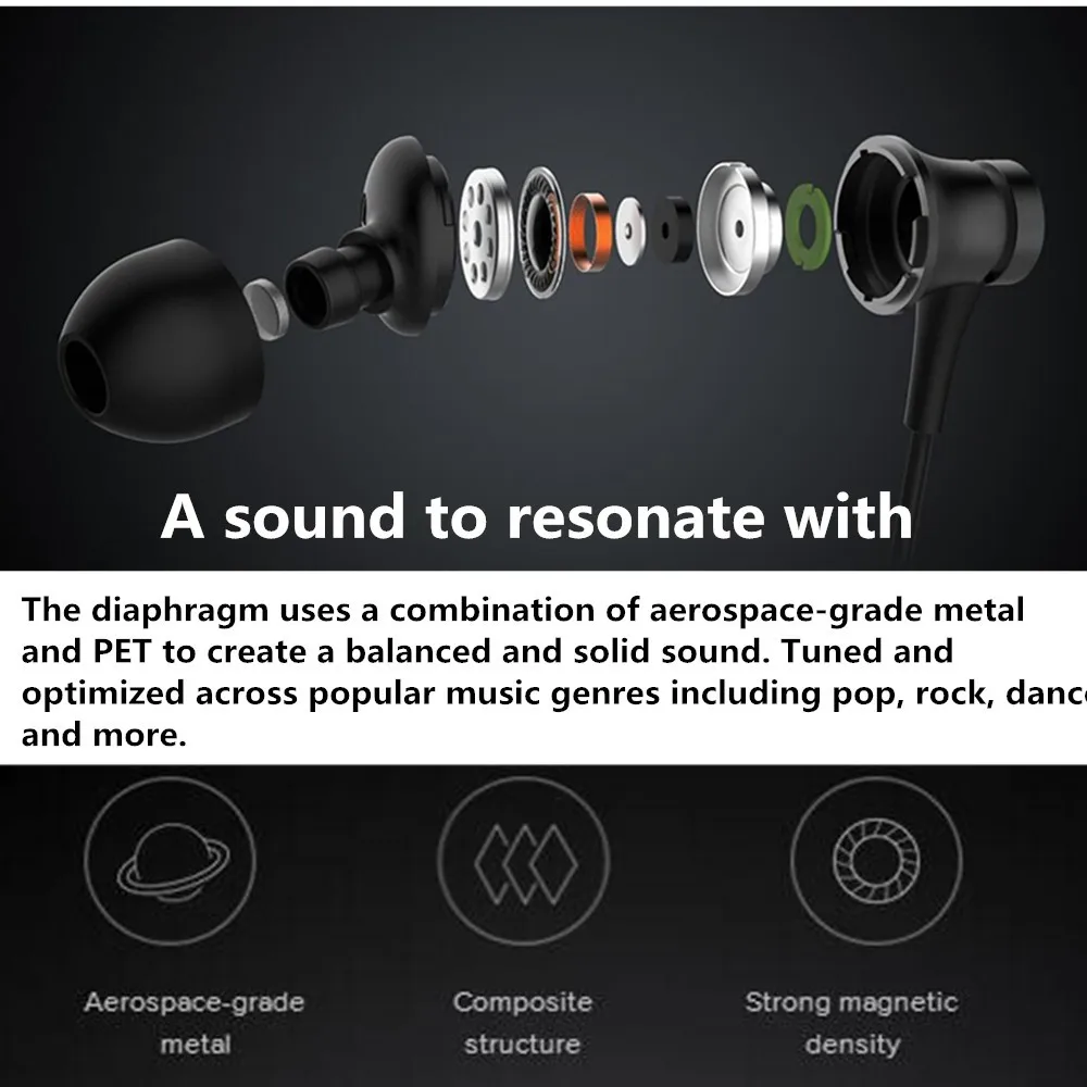 Original Xiaomi Piston Fresh Edition Wired Control Earphone Headphone With Mic - ANKUX.COM