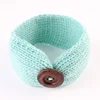 MY miyar Winter Baby Girls Crochet Knitted Headbands with Buttons Infant Toddlers 6 Colors Elastic Baby Headband