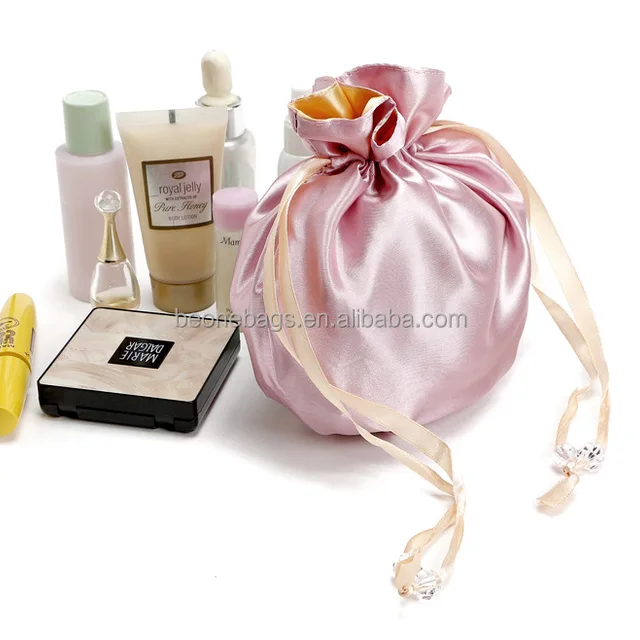 print small satin draw string bag drawstring gift pouch with