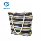 Manufacturer Wholesale Striped Printed Tote Lady Shoulder Bag Handbags Canvas Beach Bags
