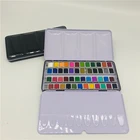 Amazon hot sale 48 colors Vivid Solid Water Color Paint Set Tin