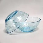 FDA high quality plastic stackable reusable colorful plastic transparent salad mixing bowl
