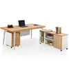 Modern fashion office desks MDF/MFC melamine buy furniture from china oak wood with metal base desk drawer locks