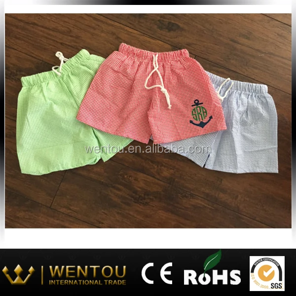 Monogrammed Seersucker Boy Shorts