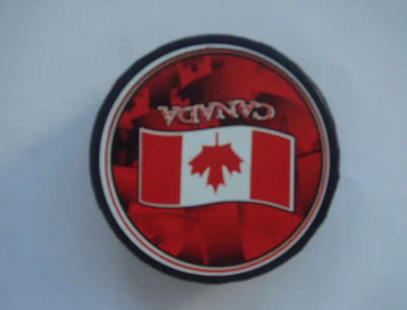alibaba hot selling promotion printed rubber hockey pucks