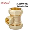Idealflex Brass Compression Fitting Reducing Tee for copper pipe