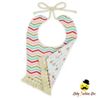 Cute Infant& Toddlers Two-side Animal Printed Washable Tassel Daily Feeding Large Baby Bandana Bibs