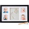 Baby handprint and footprint clay photo frame kit