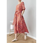Berry Garden Belt A-sleeve Cotton Printed women fashionable dress