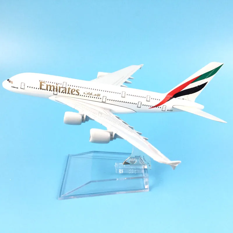 QLRL 1/400 Scale Aircraft Airbus A380 Emirates 16 Cm Alloy Aircraft Model Children Gift Collection 