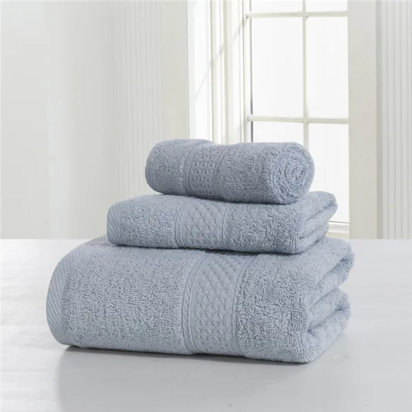 100% Cotton Pure color 3 Pcs Towel Sets Bath Towels for Adults Luury Brand High Quality Soft Face Towels Variety of colors