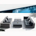 American style natural color round wicker luxury outdoor sofa set import rattan furniture