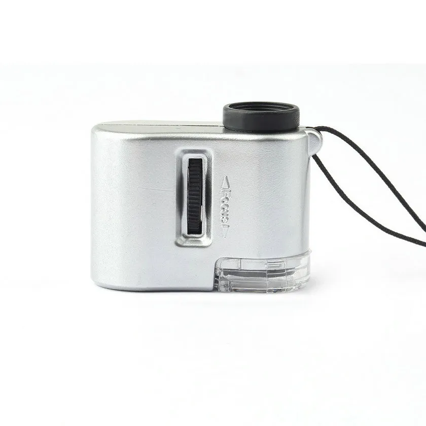 Brand New Mini Lens 60X Pocket Magnifier Microscope With LED Light Jewelry Jeweler Loupe Currency Dectector