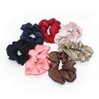 Factory wholesale sales silk Hair Elastic Hair Bands silk satin hair scrunchies set for women girls