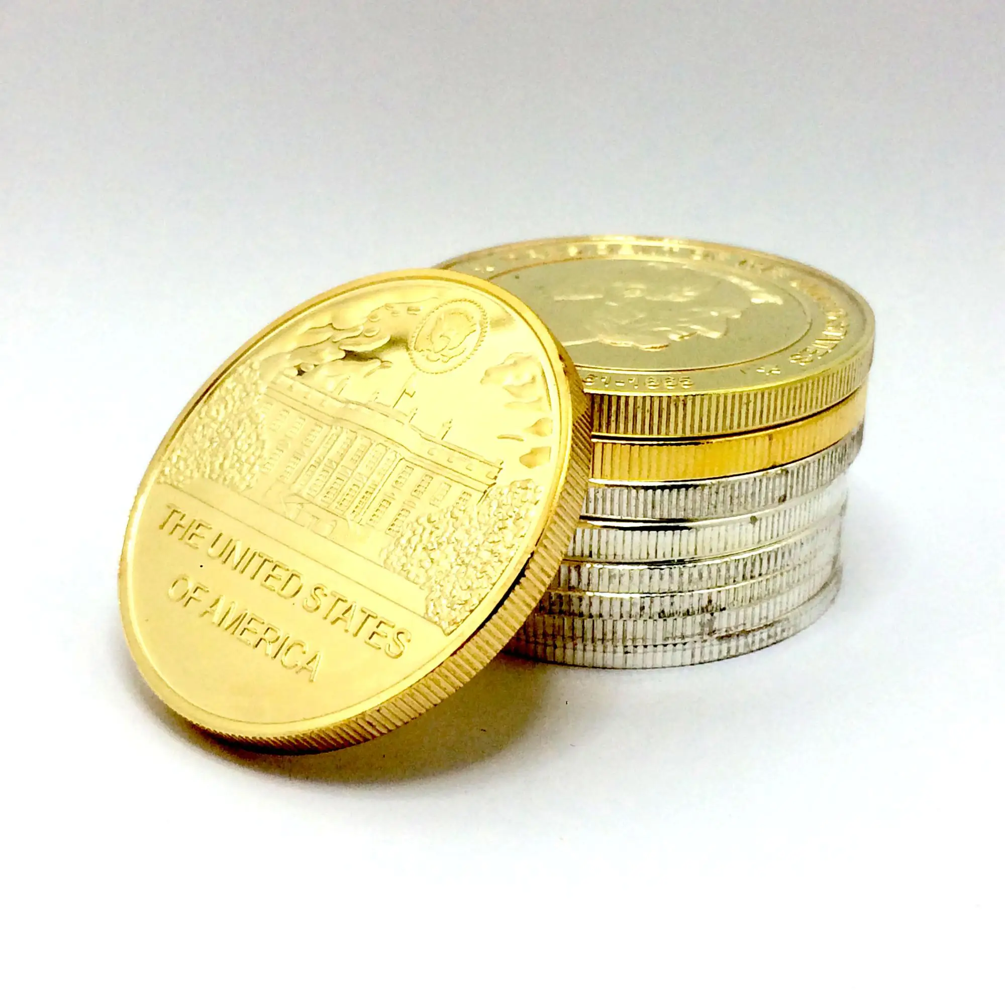 gold plated tungsten coin box souvenir coin gold or silver