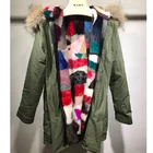 Fur Parka Luxury Mink Fur Lining and Fabric Fur Inside Coat Parka