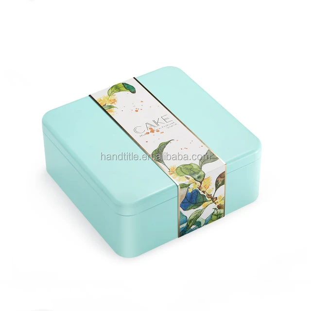 wholesale customized tiffany blue gift tin box,sugar tin box