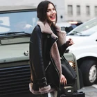 Sheared Sheepskin Double faced Real Leather coat Natural sheep fur coat Women