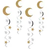 party decoration ceiling hanging swirl Glitter Silver and Gold Star and Crescent Decoration Swirl Home Office School Decorations