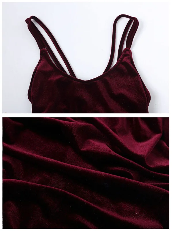 JS 20 Low-Cut V Collar Straps Swan Gold Velvet Best Dress For Farewell Party Bandage Dress 768