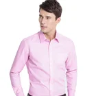 Fashion High Quality Long Sleeve Slim Fit Solid Men Dress Shirt Male Clothing Business Shirts