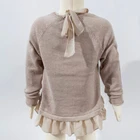 wholesale kids clothing knitted girls sweaters with chiffon