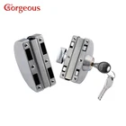 round shape sus304 double side glass door lock,frameless glass door bolt gate lock