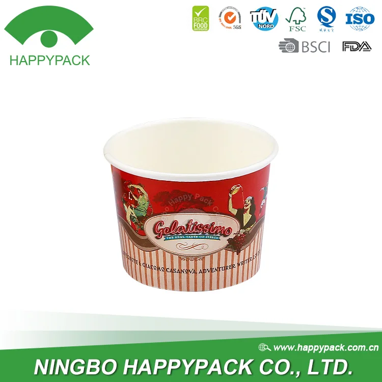 HAPPYPACK 2018 Wholesale Disposable High Quality Holiday Paper Cup 4oz Ice Cream Cup