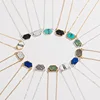 14 Colors Druzy Drusy Necklace Fashion Oval Resin Faux Stone Necklace Gold Silver Plated Brand Jewelry for Women Girls