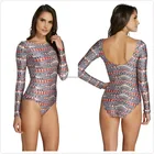 Amazing mature women brazilian long sleeve one piece swimwear